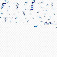 Blue confetti isolated. vector illustration