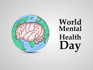illustration of elements of World Mental Health Day Background