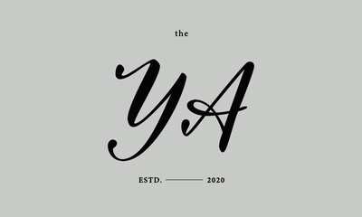 Initials monogram elegant premade logo wedding invitation