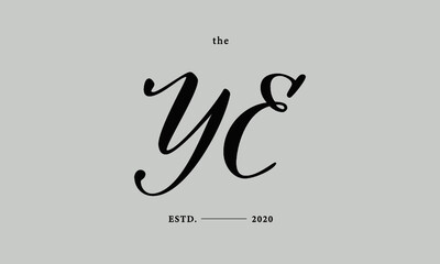 Initials monogram elegant premade logo wedding invitation