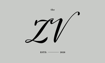 Initials monogram elegant premade logo wedding invitation