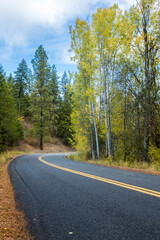 Wolf Lodge Road new Coeur d'Alene, Idaho in autumn.