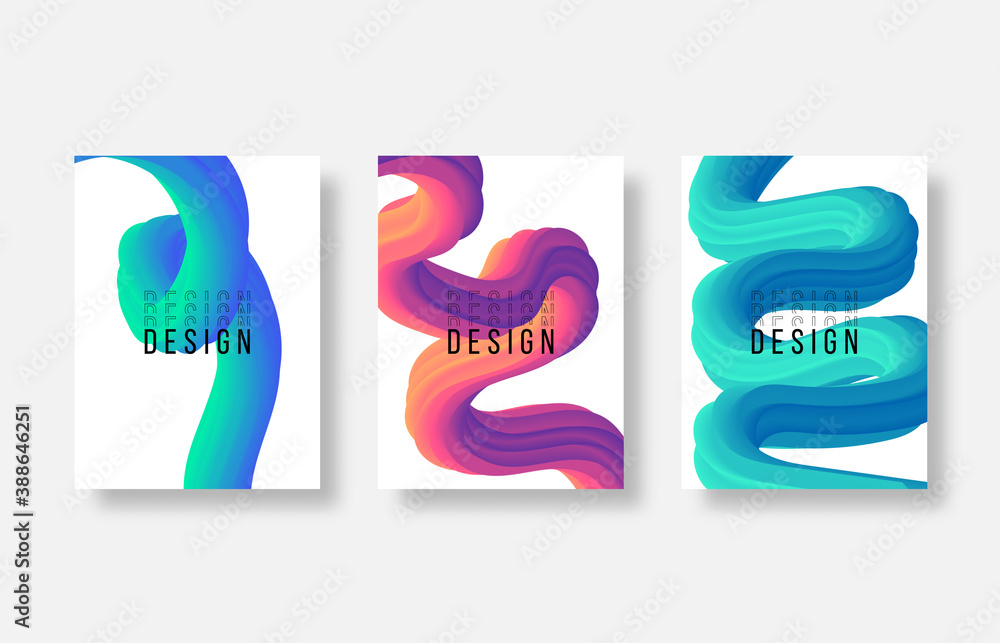 Poster modern abstract covers set. cool gradient shapes composition. futuristic design. eps10 vector.