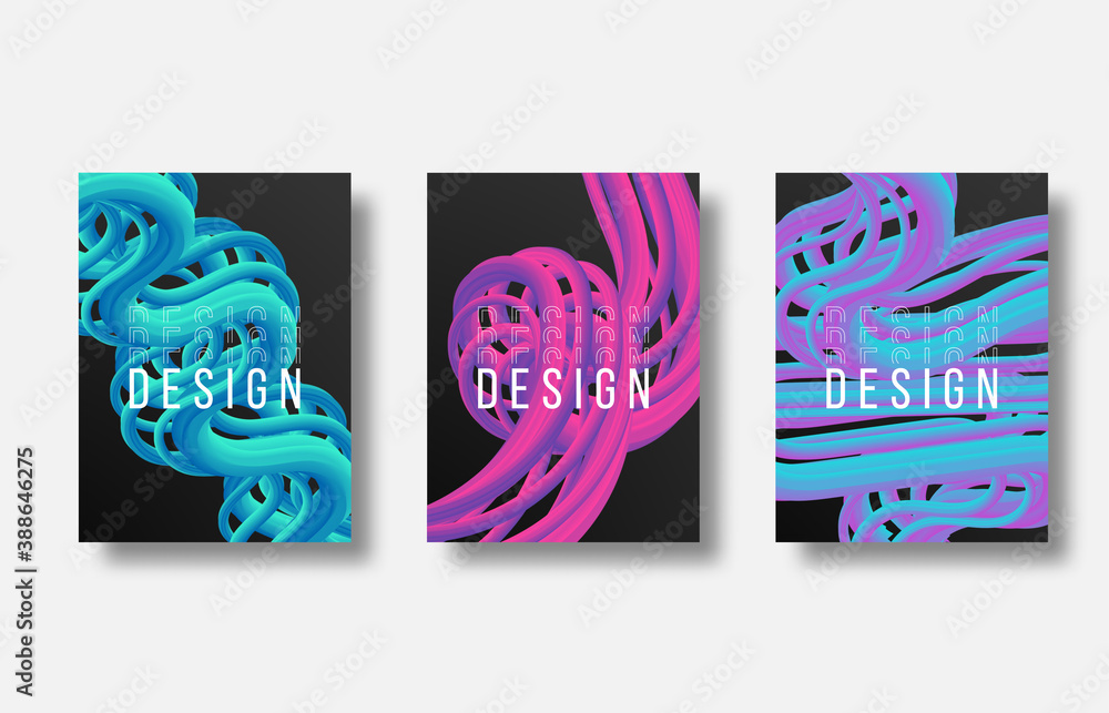 Poster modern abstract covers set. cool gradient shapes composition. futuristic design. eps10 vector.