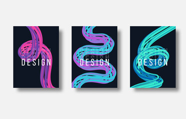 Modern abstract covers set. Cool gradient shapes composition. Futuristic design. Eps10 vector.