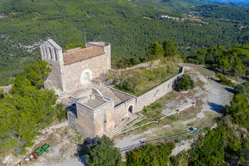 Fototapeta na wymiar Sanctuary of Santa Maria de Foix in Torrelles, Romanesque style