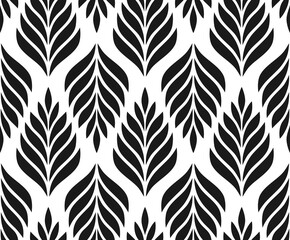 Vector geometric seamless pattern. Modern stylish floral background with leaves.