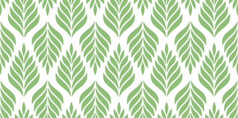 Vector geometric seamless pattern. Modern stylish floral background with leaves.