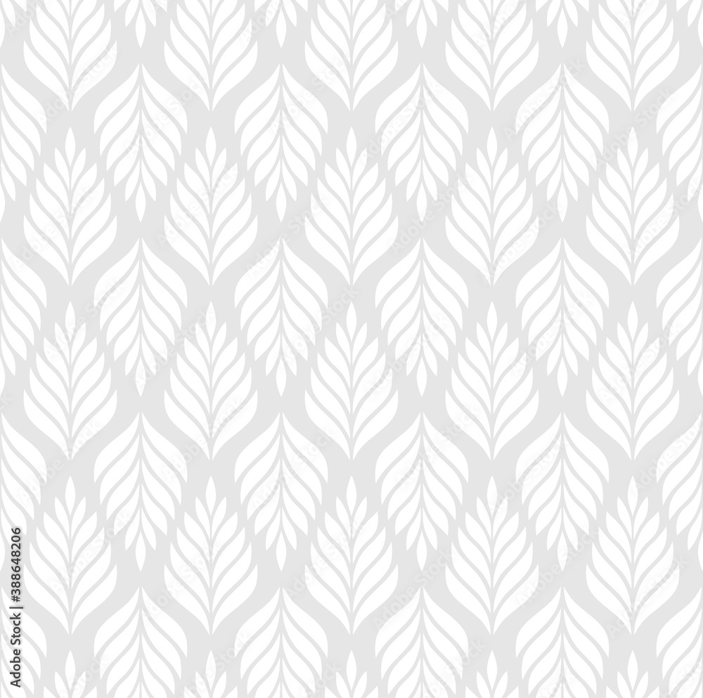 Wall mural Vector geometric seamless pattern. Modern stylish floral background with leaves. - Wall murals