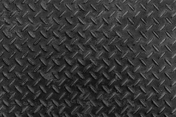 Diamond patterned steel sheet pattern and background seamless or Black Steel plate floor background