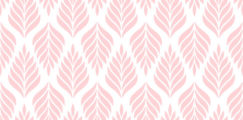 Vector geometric seamless pattern. Modern stylish floral background with leaves.