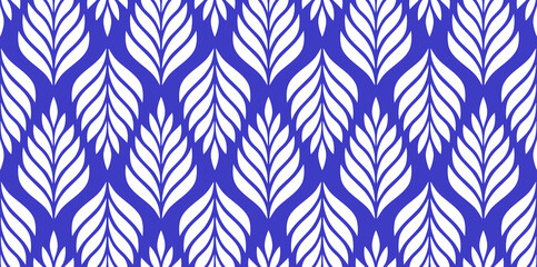 Vector geometric seamless pattern. Modern stylish floral background with leaves.