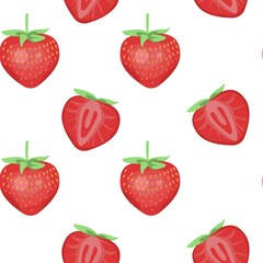 Seamless pattern with strawberries. Vector illustration. isolated on white background