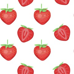 Seamless pattern with strawberries. Vector illustration. isolated on white background