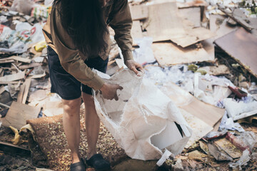 poor people,homeless or beggar begging for help at dirty slum.concept for poverty hunger,human...