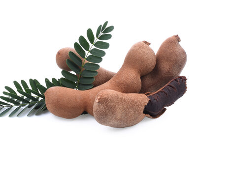 Sweet tamarind placed on a white background with clipping paths