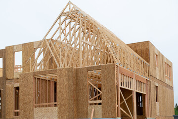 walls and roof of a plywood house