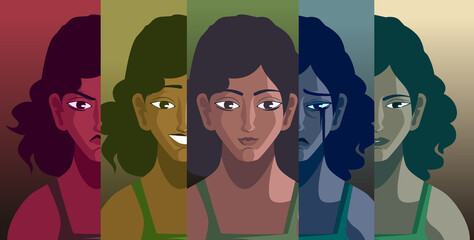 dissociative identity disorder women heads - 388652631