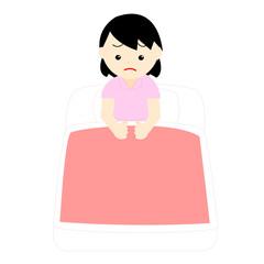 不機嫌に起きる女の子