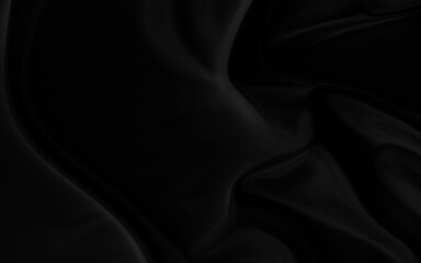 Black gray satin dark fabric texture luxurious shiny that is abstract silk cloth background with patterns soft waves blur beautiful.