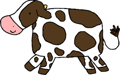 Cute hand-painted Holstein cow