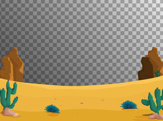 Blank desert scene with transparent background
