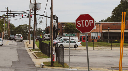 stop sign on the road