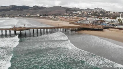 aerial drone footage pismo beach ocean