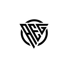 Initial letter AEG triangle monogram clean modern simple logo