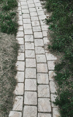beautiful stone path leading into the distance