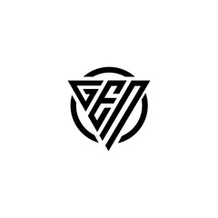 Initial letter GEN triangle monogram clean modern simple logo
