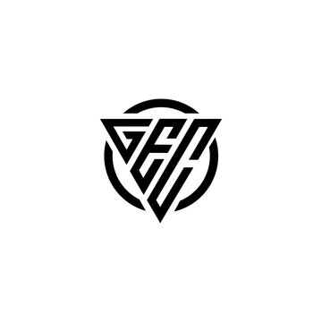 Initial letter GEC triangle monogram clean modern simple logo