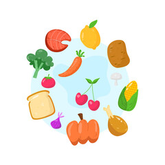 Flat design world food day illustration concept