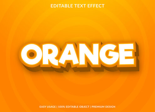 orange  text effect template with 3d bold style use for business logo and brand