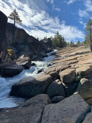 river and rocks in the mountains