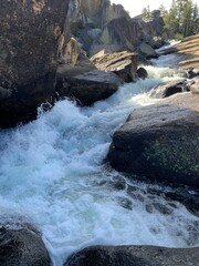 water flowing over rocks
