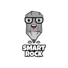 smart rock logo. geek rock. pencil rock 