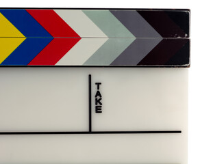 Blank take box on film production slate