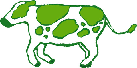 Green Realistic hand-painted Holstein cow