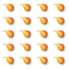 Pattern with pear. Abstract background. Flat lay