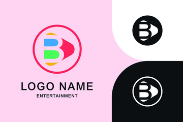 Modern Initial letter B Video Media Play icon logo concept template. Digital Technology company