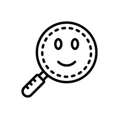 Black line icon for found