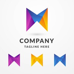 Letter m colorful logo design, 3d initial letter m logo template suitable for company name and business brand identity, vector illustrations