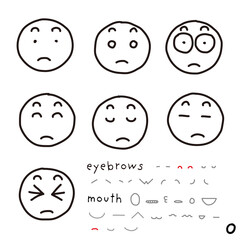 hand-drawn facial expression icon_02_o