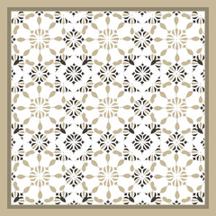 Beautiful Floral Scarf Design.brown color baroque elements. vector  scarf design.