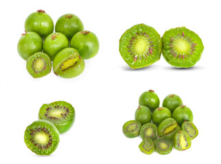 mini kiwi baby fruit an isolated on white background