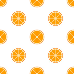 Fresh Orange,slices. Seamless Vector Pattern. 
