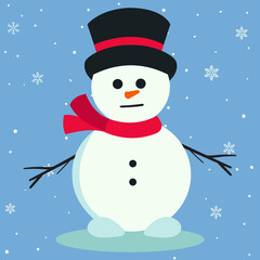 snowman with christmas tree