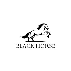 logo for black horse editable vector