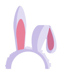 Cute easter bunny ear or christmas mask isolated on white